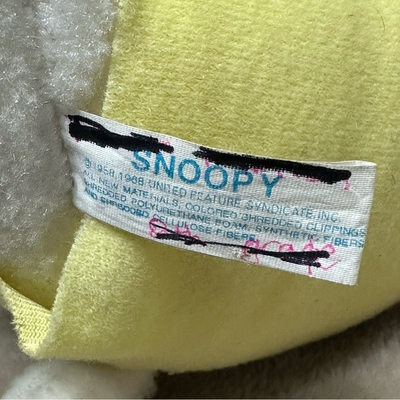 Snoopy Baby Stuffed Animal Plush Vintage Blue Yellow - Picture 6 of 7
